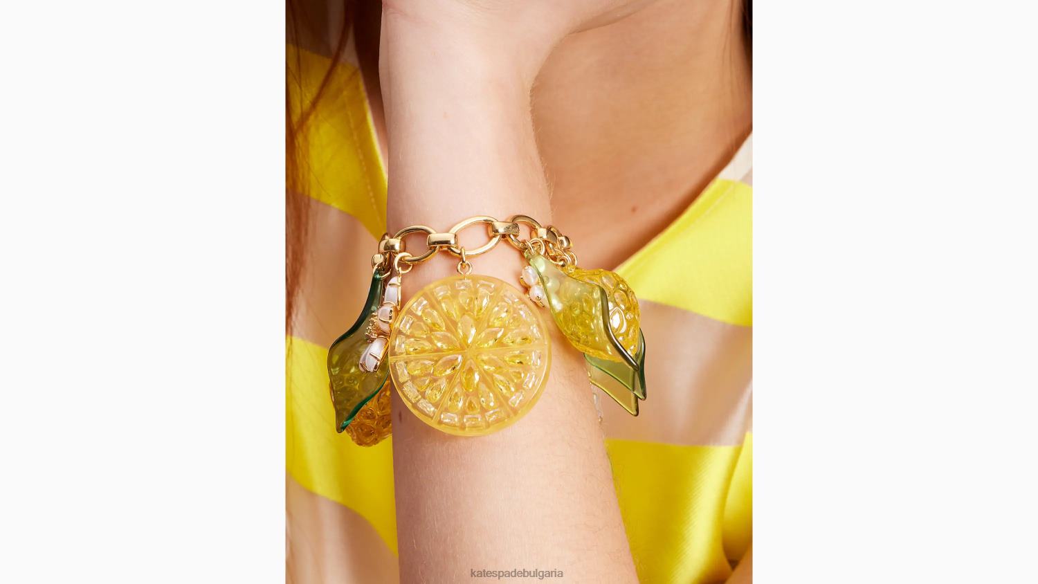 аксесоари Kate Spade прясно изцедена гривна с талисман жълт мулти Жени 2N00B1000