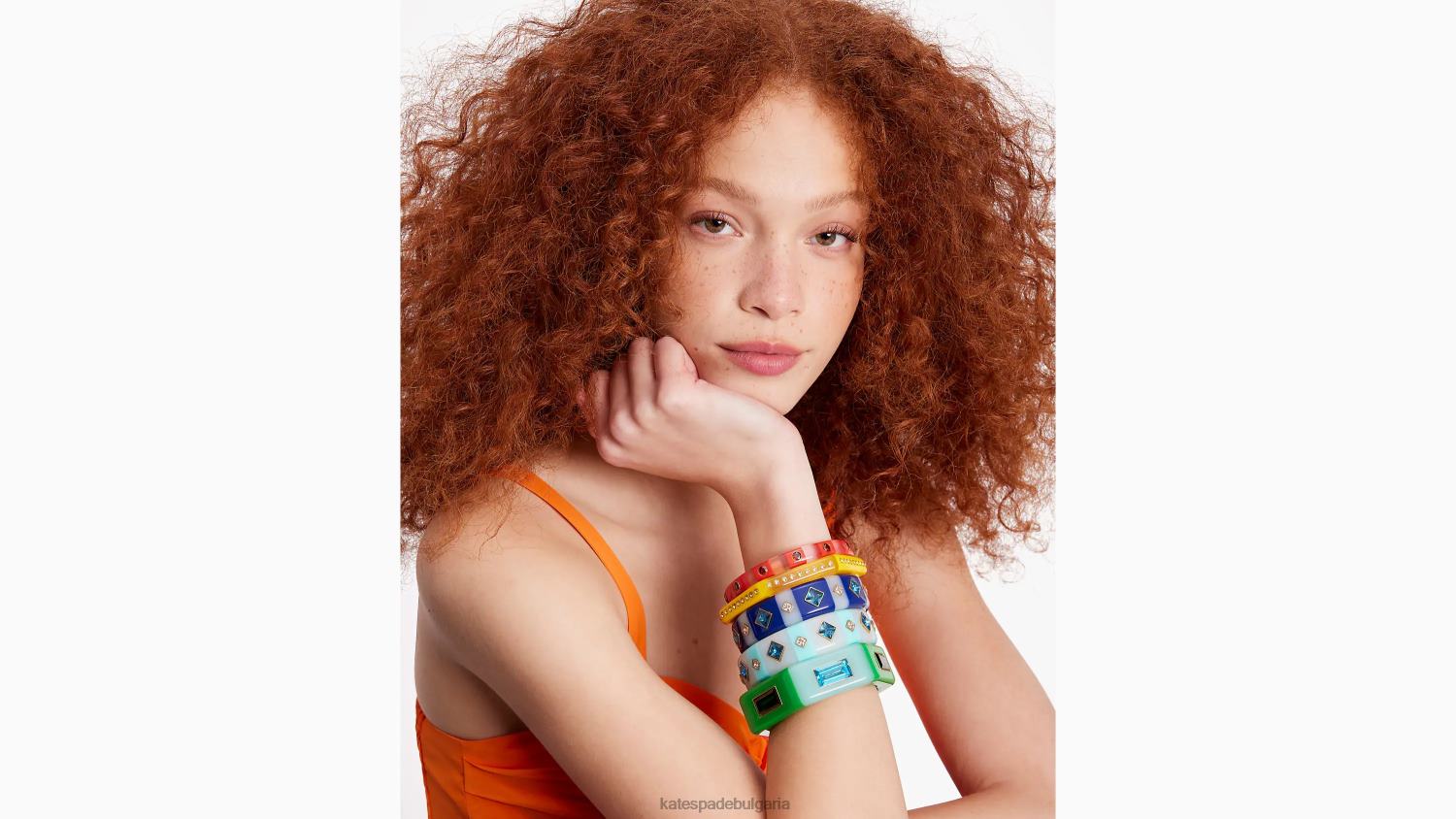 аксесоари Kate Spade широка шестоъгълна гривна с ивици зелен мулти Жени 2N00B977