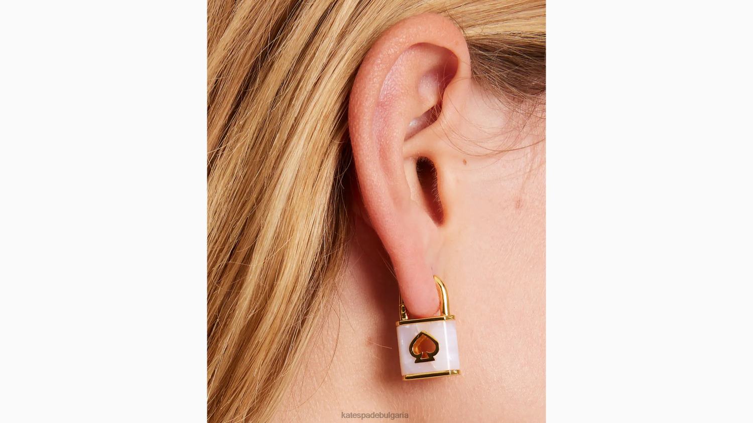 аксесоари Kate Spade заключване и прегръдки бяло злато. Жени 2N00B1024