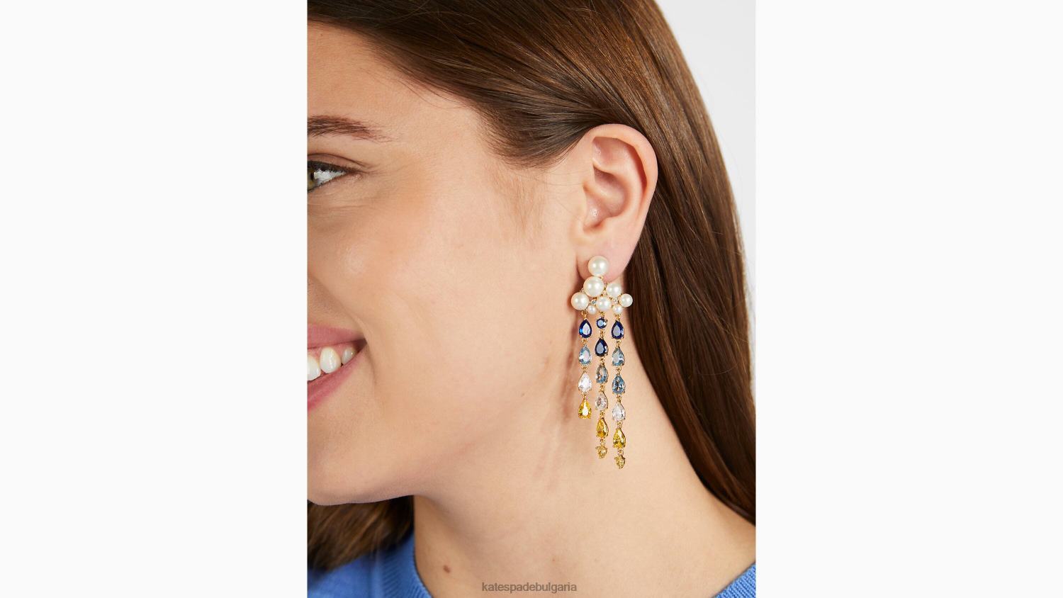 аксесоари Kate Spade ефектни обеци за дъжд или блясък бяло мулти Жени 2N00B1086