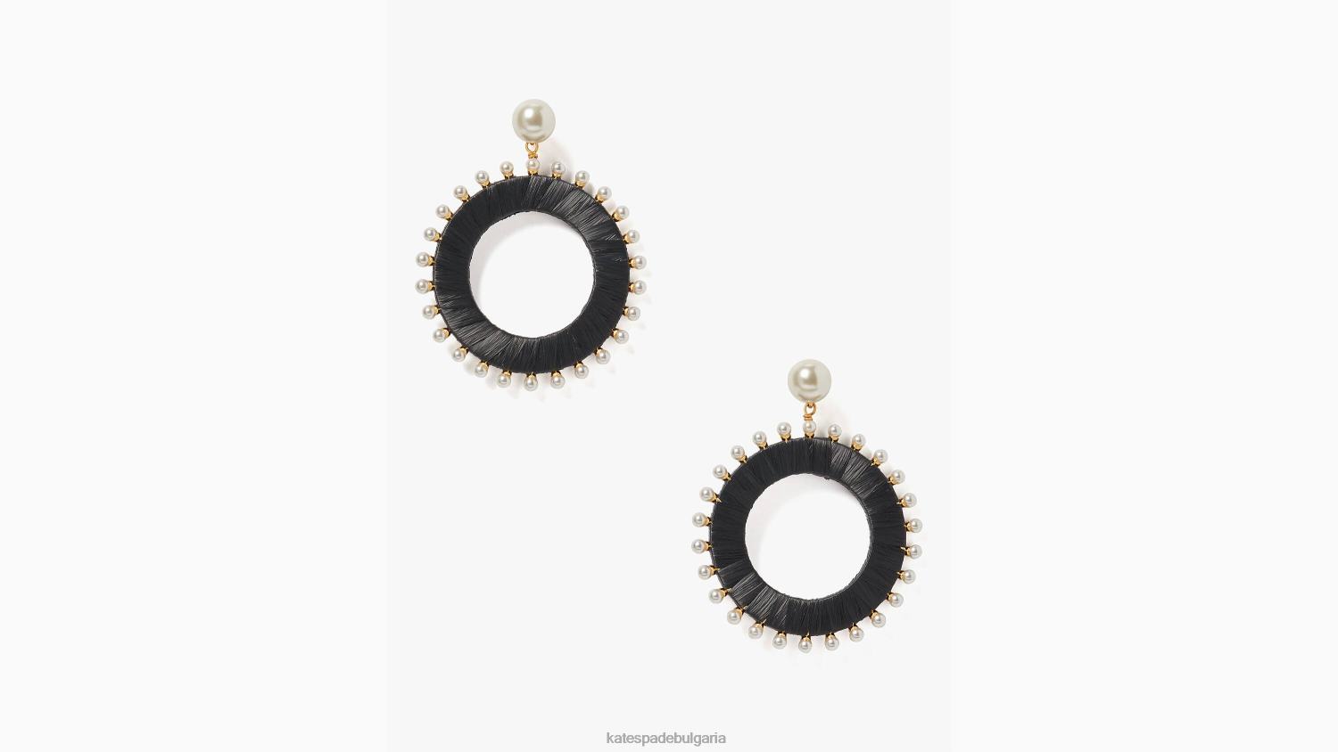 аксесоари Kate Spade франческа рафия падащи обръчи черно мулти Жени 2N00B1146