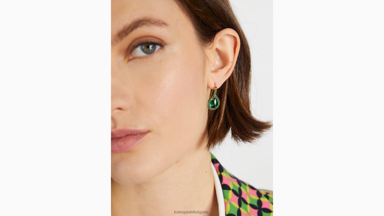 аксесоари Kate Spade брилянтни изявления проправят обеци с ореол зелен мулти Жени 2N00B1174