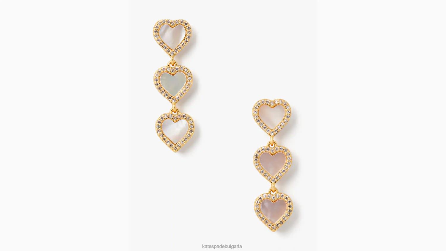 аксесоари Kate Spade вземете линейни обеци сърце прозрачен/златен Жени 2N00B1203