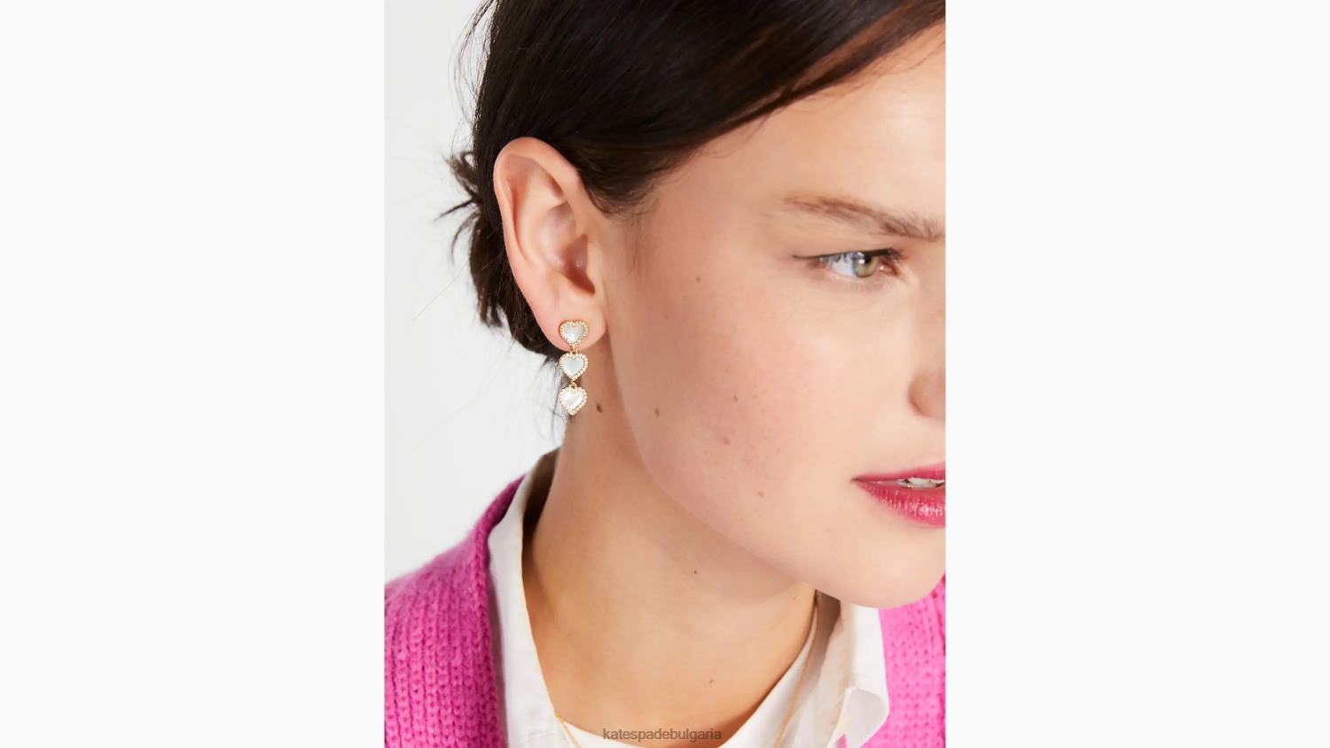 аксесоари Kate Spade вземете линейни обеци сърце прозрачен/златен Жени 2N00B1203