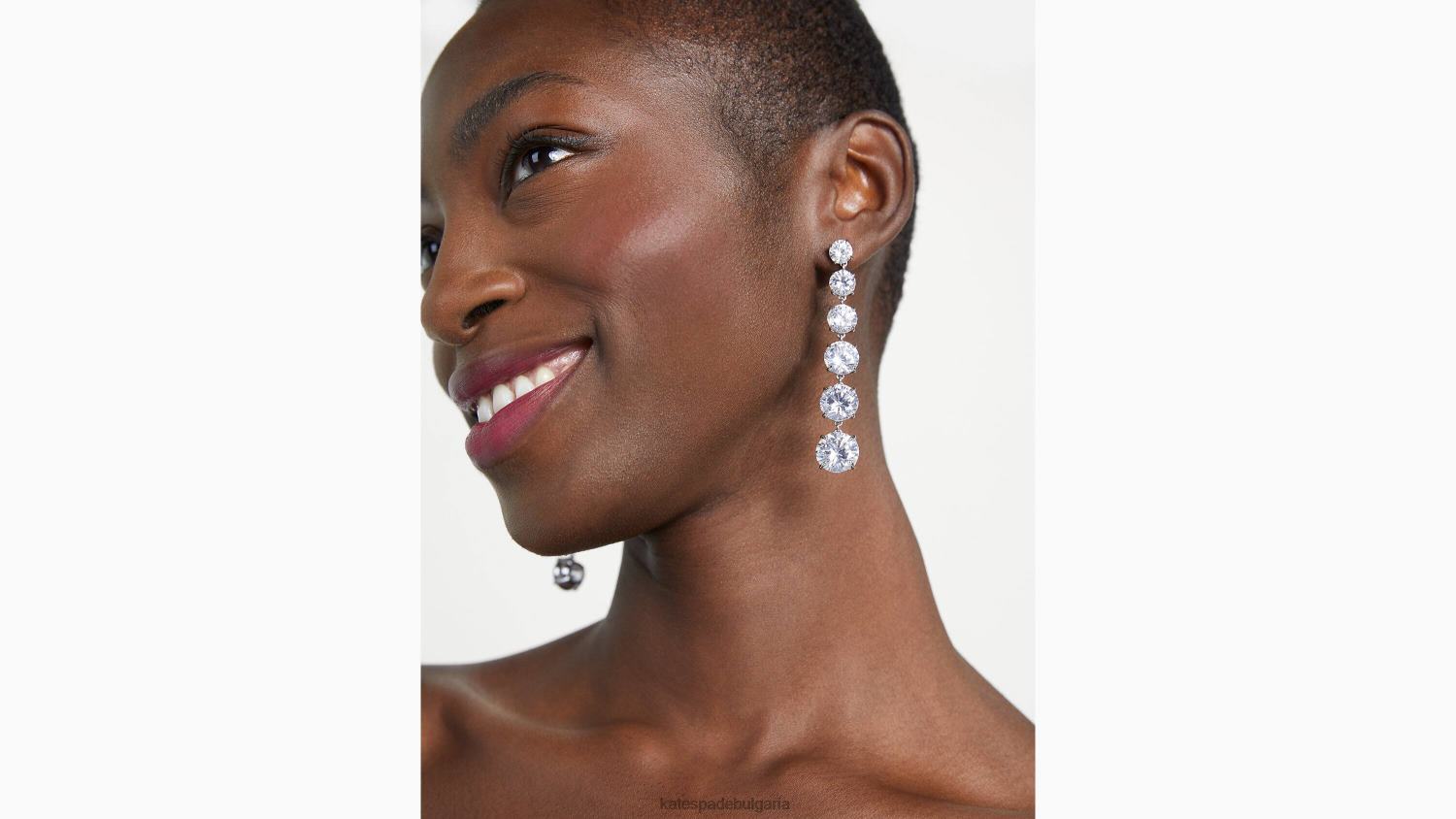 аксесоари Kate Spade линейни обеци от магазин за бонбони прозрачен/сребрист Жени 2N00B1229