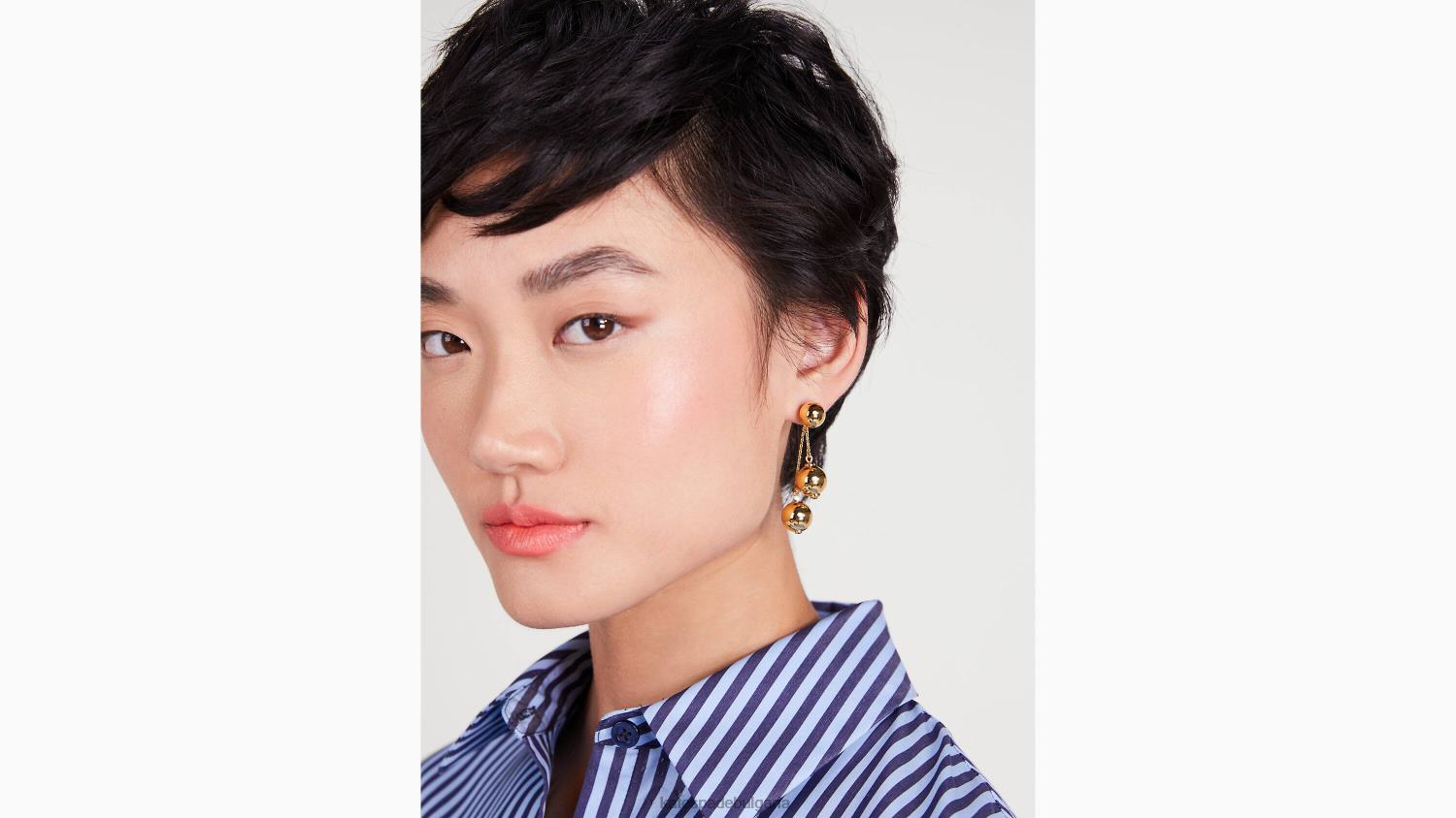 аксесоари Kate Spade имат линейни обеци с топка отпред назад злато Жени 2N00B1230