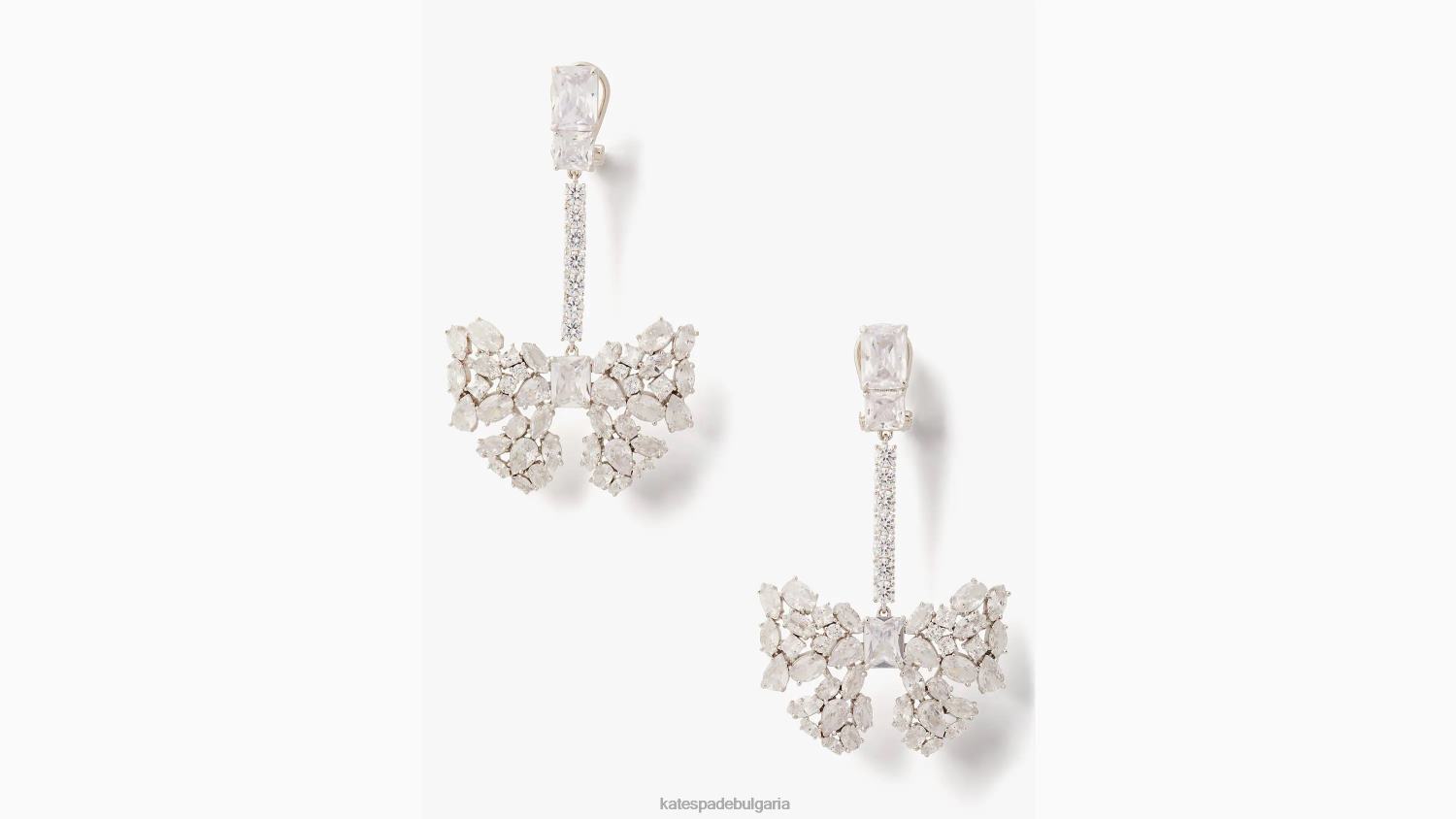 аксесоари Kate Spade вземете лък линейни обеци прозрачен/сребрист Жени 2N00B1243