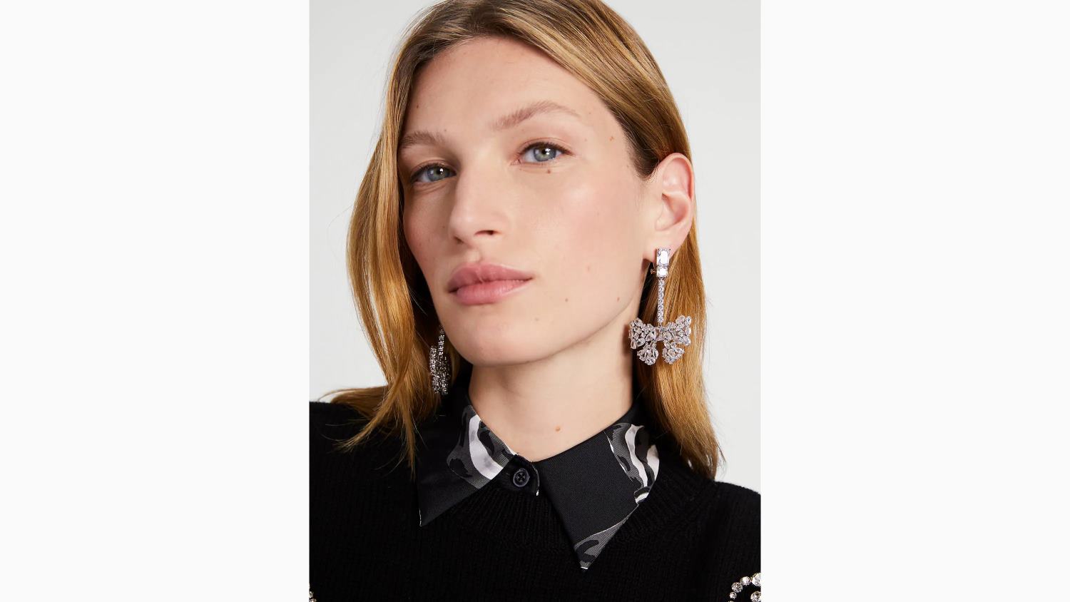 аксесоари Kate Spade вземете лък линейни обеци прозрачен/сребрист Жени 2N00B1243