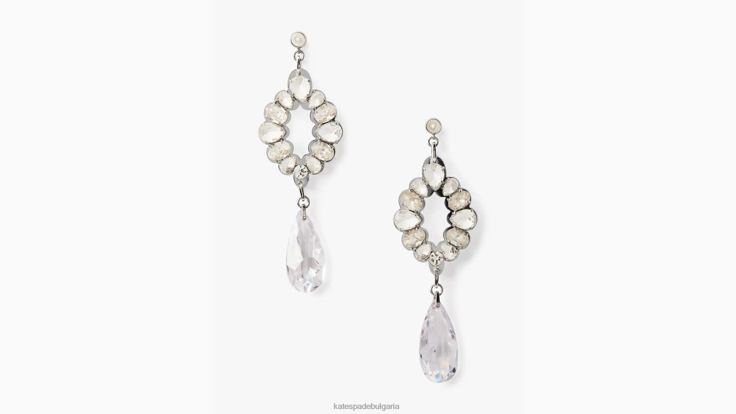 аксесоари Kate Spade шлифовани кристални капкови обеци прозрачен/сребрист Жени 2N00B1255
