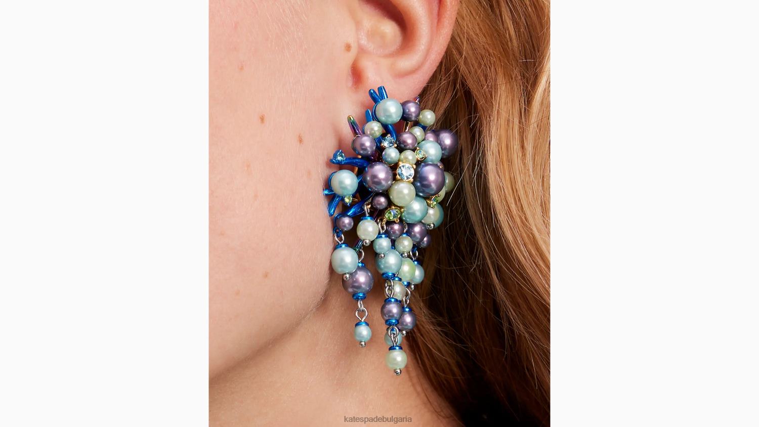 аксесоари Kate Spade изящни обеци с морска сирена синьо/мулти Жени 2N00B996