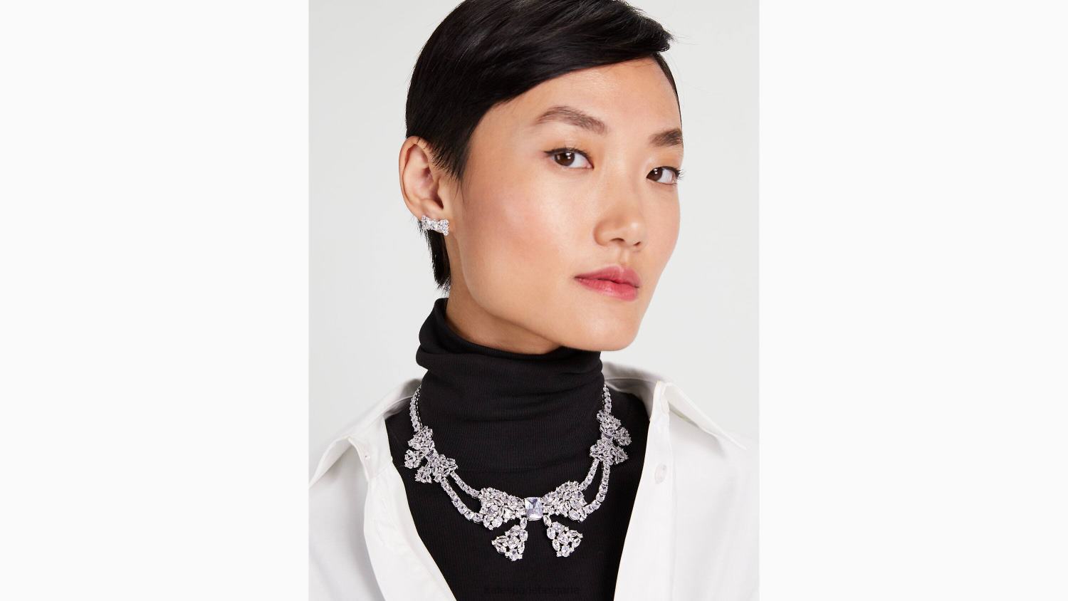 аксесоари Kate Spade вземете огърлица с лък прозрачен/сребрист Жени 2N00B1220