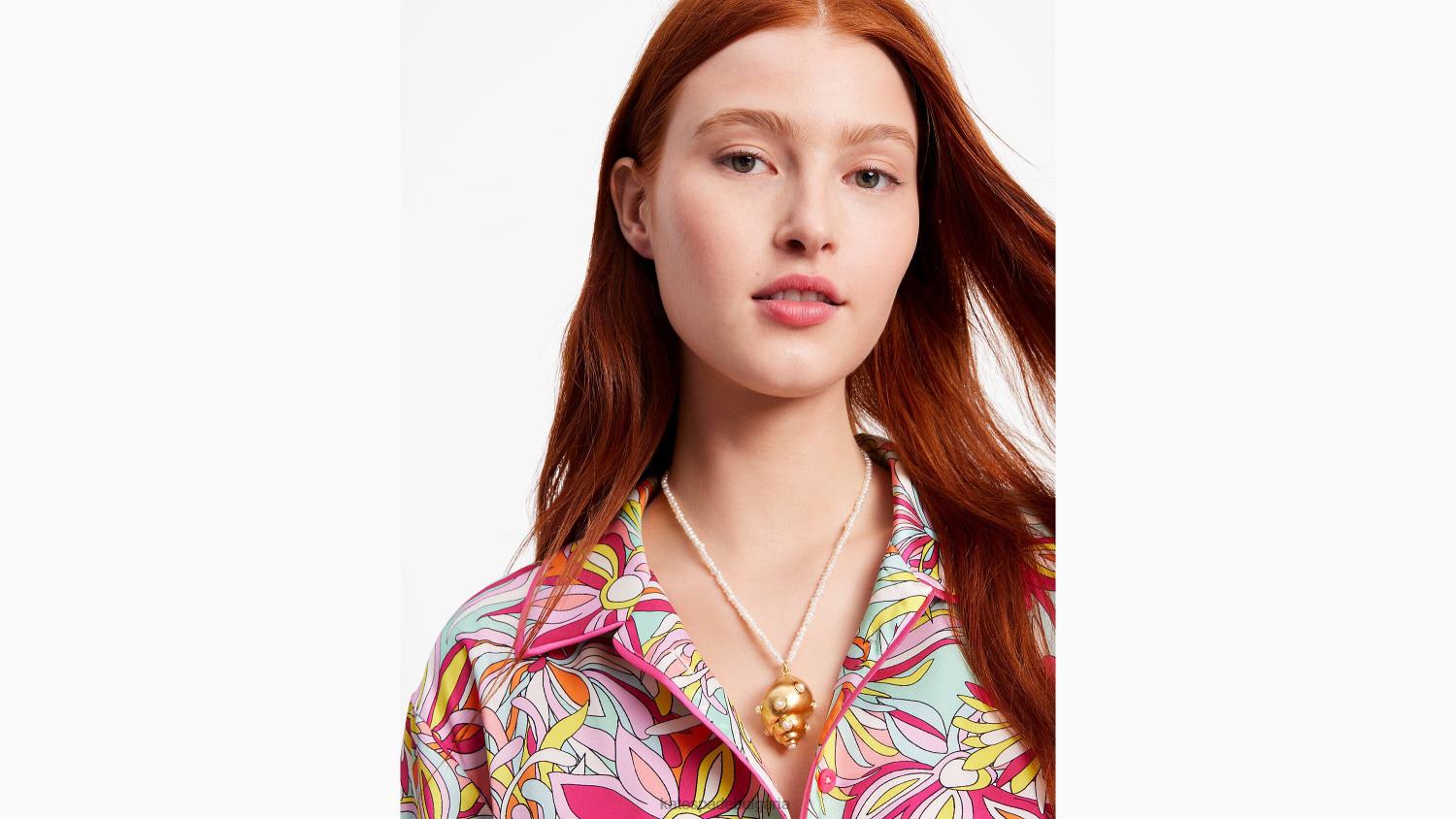 аксесоари Kate Spade висулка с изявление за съкровище на риф бяло мулти Жени 2N00B992