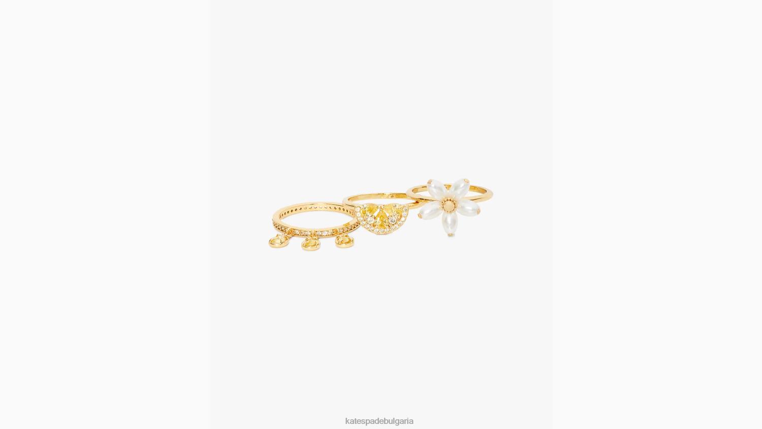 аксесоари Kate Spade комплект пръстени с талисман със свежо изстискване жълт мулти Жени 2N00B1008
