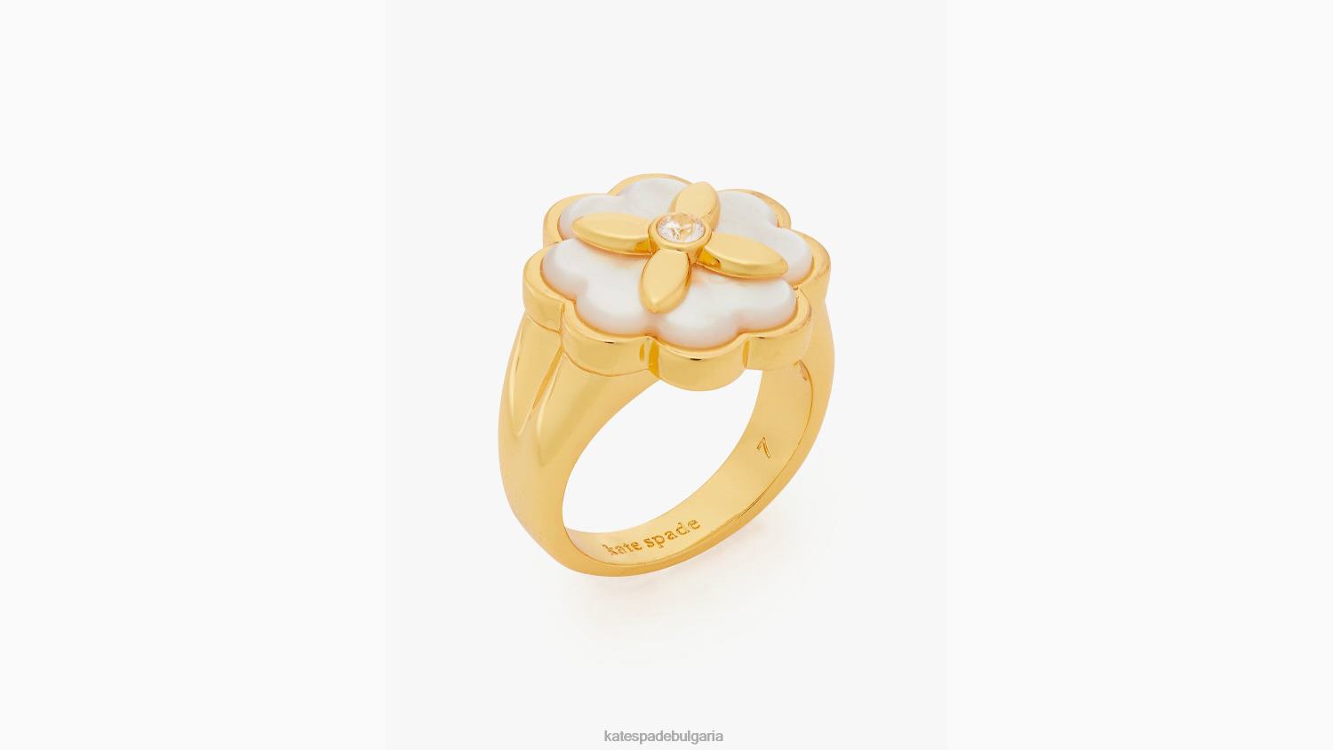 аксесоари Kate Spade пръстен с печат Heritage bloom крем/злато Жени 2N00B1117