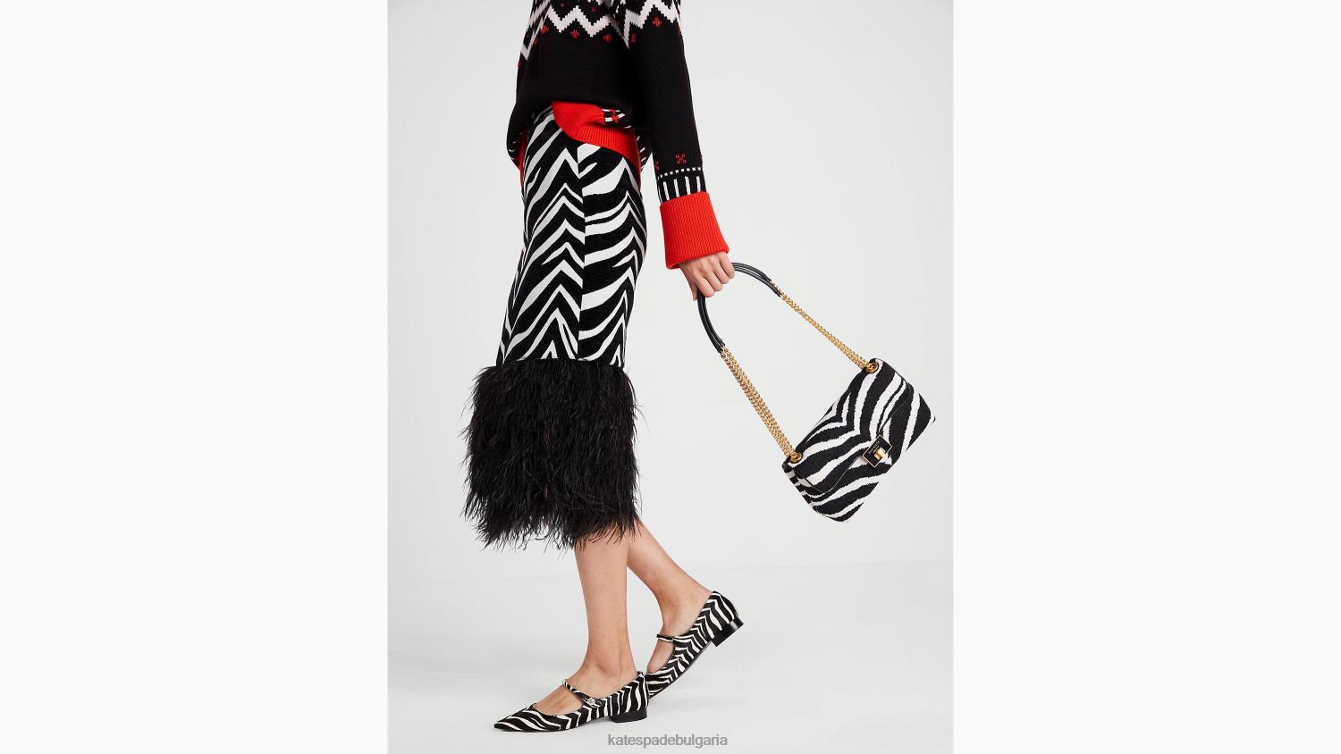 аксесоари Kate Spade evelyn zebra boucle жакард средна конвертируема чанта през рамо черно мулти Жени 2N00B330