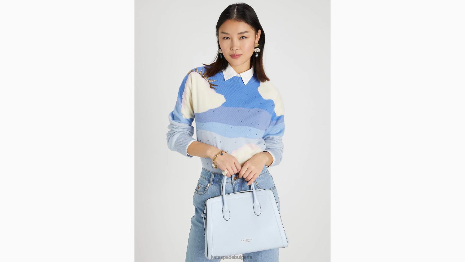 аксесоари Kate Spade knott голяма чанта акварел синьо Жени 2N00B242