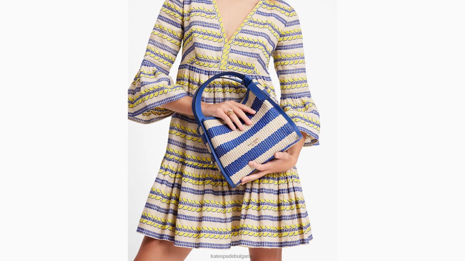 аксесоари Kate Spade средна чанта с кръстосано тяло на райета класически син мулти Жени 2N00B118