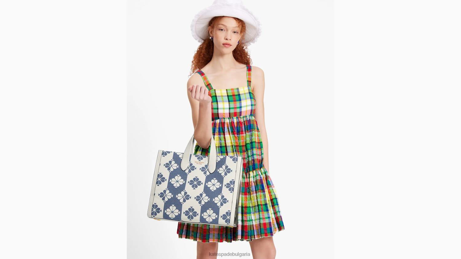 аксесоари Kate Spade двуцветна брезентова голяма чантичка от манхатън на цветя ореол бяло мулти Жени 2N00B186