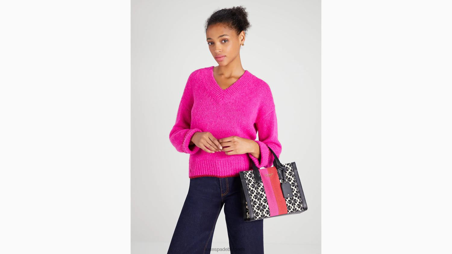 аксесоари Kate Spade малка чантичка от манхатън на цветни жакардови ленти крем мулти Жени 2N00B261