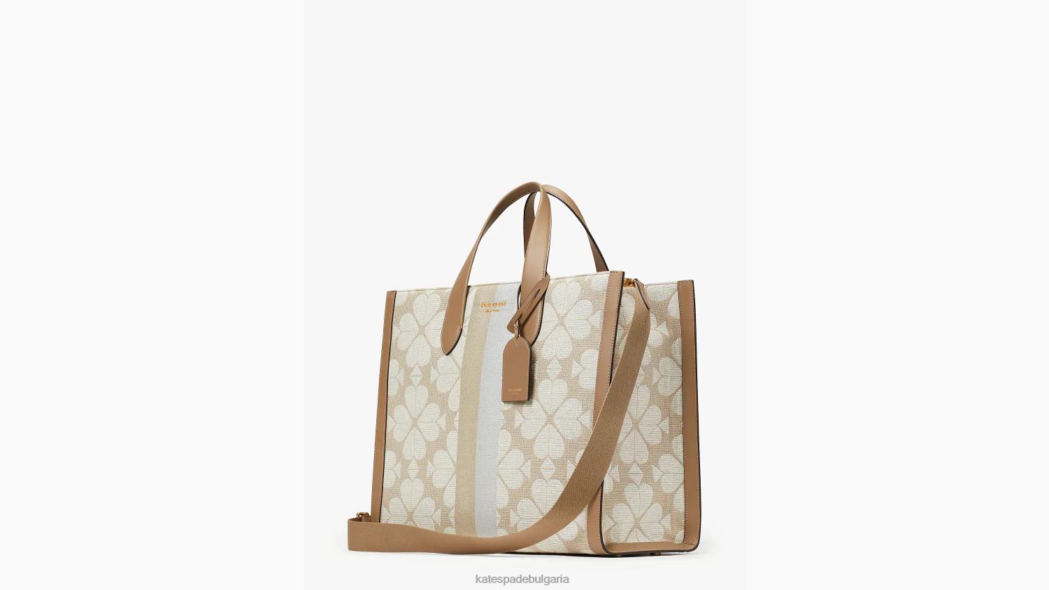 аксесоари Kate Spade Голяма чантичка от Манхатън с цветни жакардови райета естествен мулти Жени 2N00B271