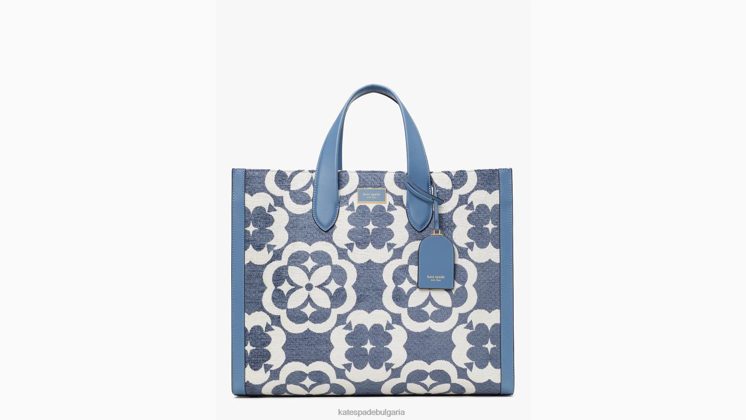 аксесоари Kate Spade монограм с цветя, манхатън, голяма чантичка от шенил манта синьо мулти Жени 2N00B308