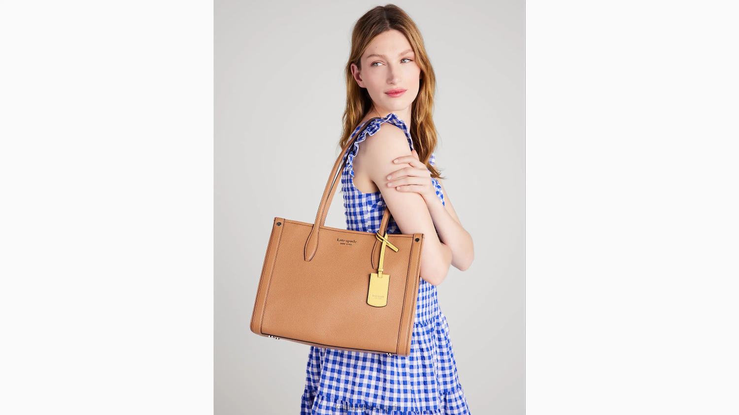 аксесоари Kate Spade средна чантичка от камъчеста кожа на пазара бунгало Жени 2N00B33