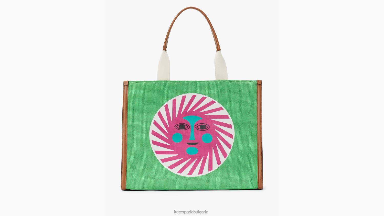 аксесоари Kate Spade alexander girard x new york платнена голяма чантичка зелено Жени 2N00B17