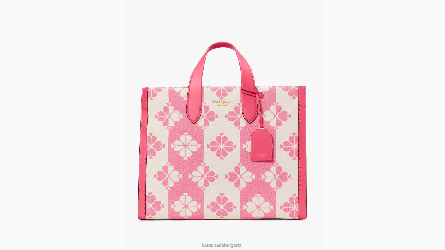 аксесоари Kate Spade двуцветна брезентова голяма чантичка от манхатън на цветя pom pom розово мулти Жени 2N00B187