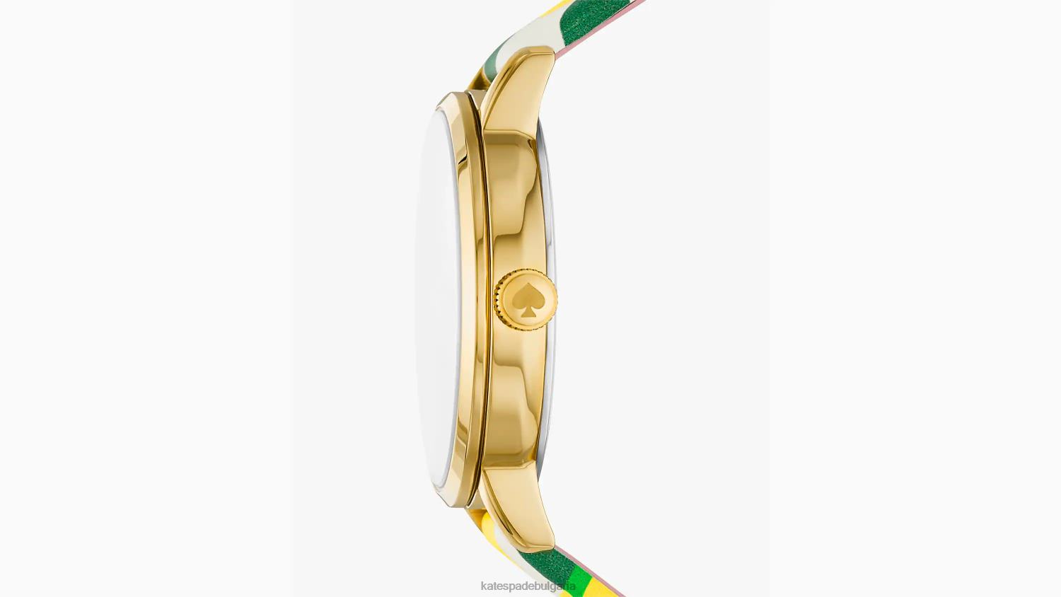 аксесоари Kate Spade metro лимоненожълт кожен часовник бяло Жени 2N00B1149
