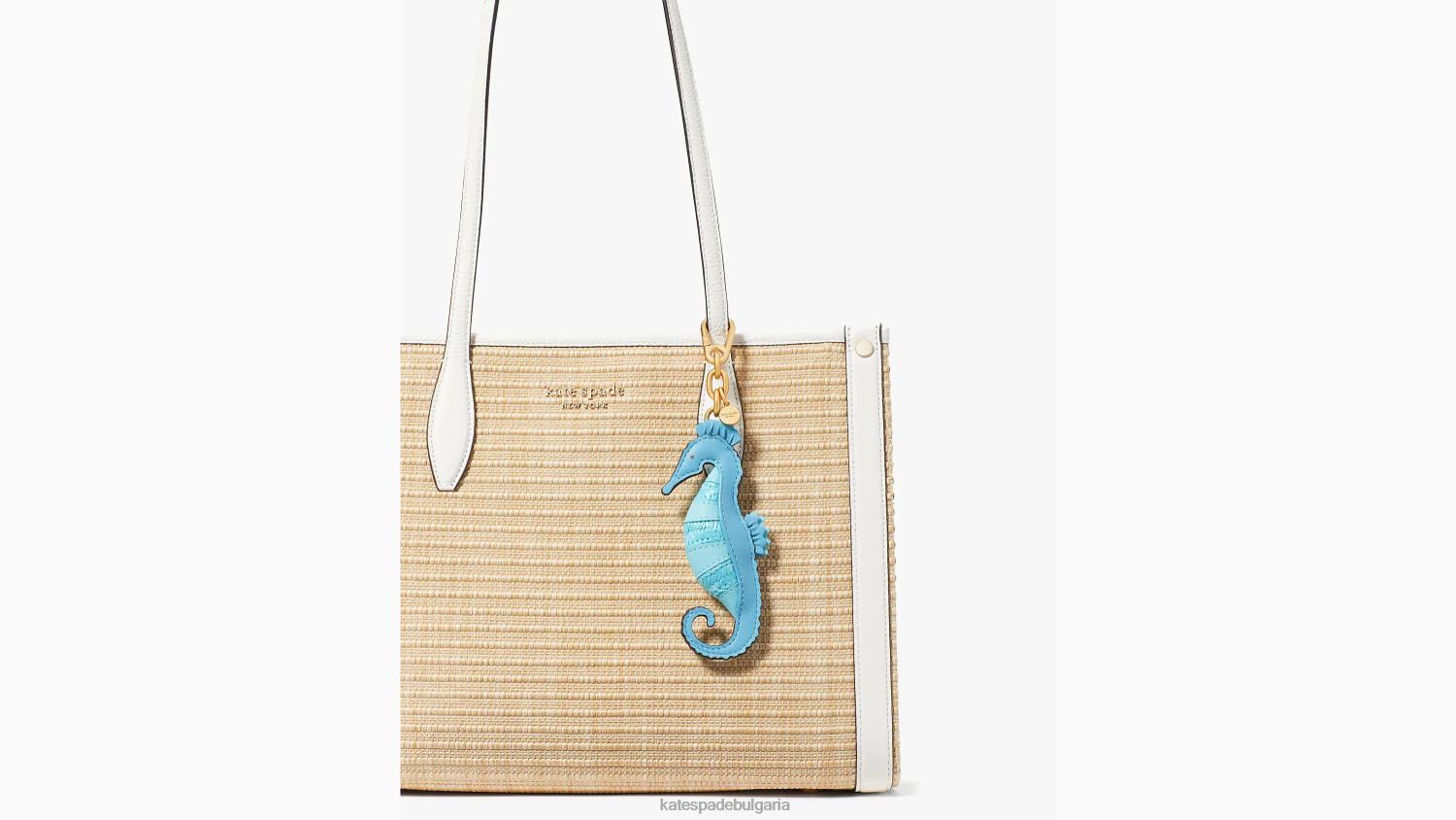 аксесоари Kate Spade какъв е талисманът на чантата с бродирано морско конче сако син мулти Жени 2N00B1262