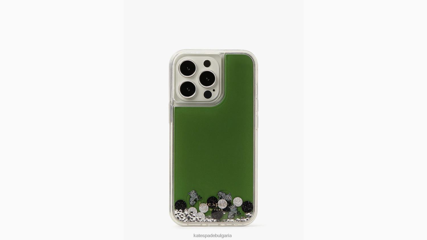 аксесоари Kate Spade зебра течен блясък калъф iphone 13 pro черно мулти Жени 2N00B1464