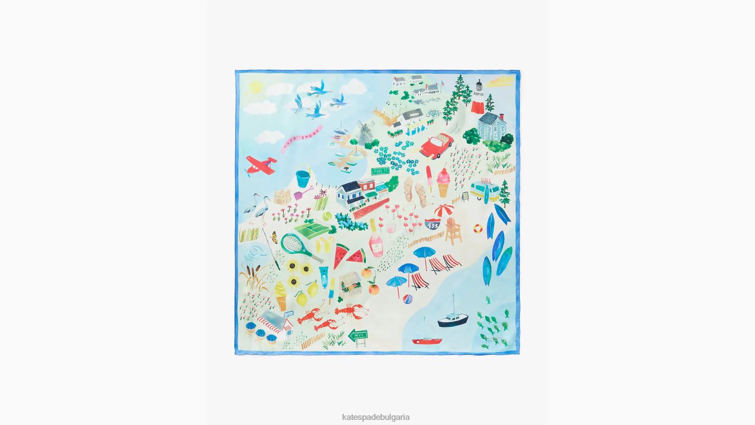 аксесоари Kate Spade монтак карта копринен квадратен шал мулти Жени 2N00B1318