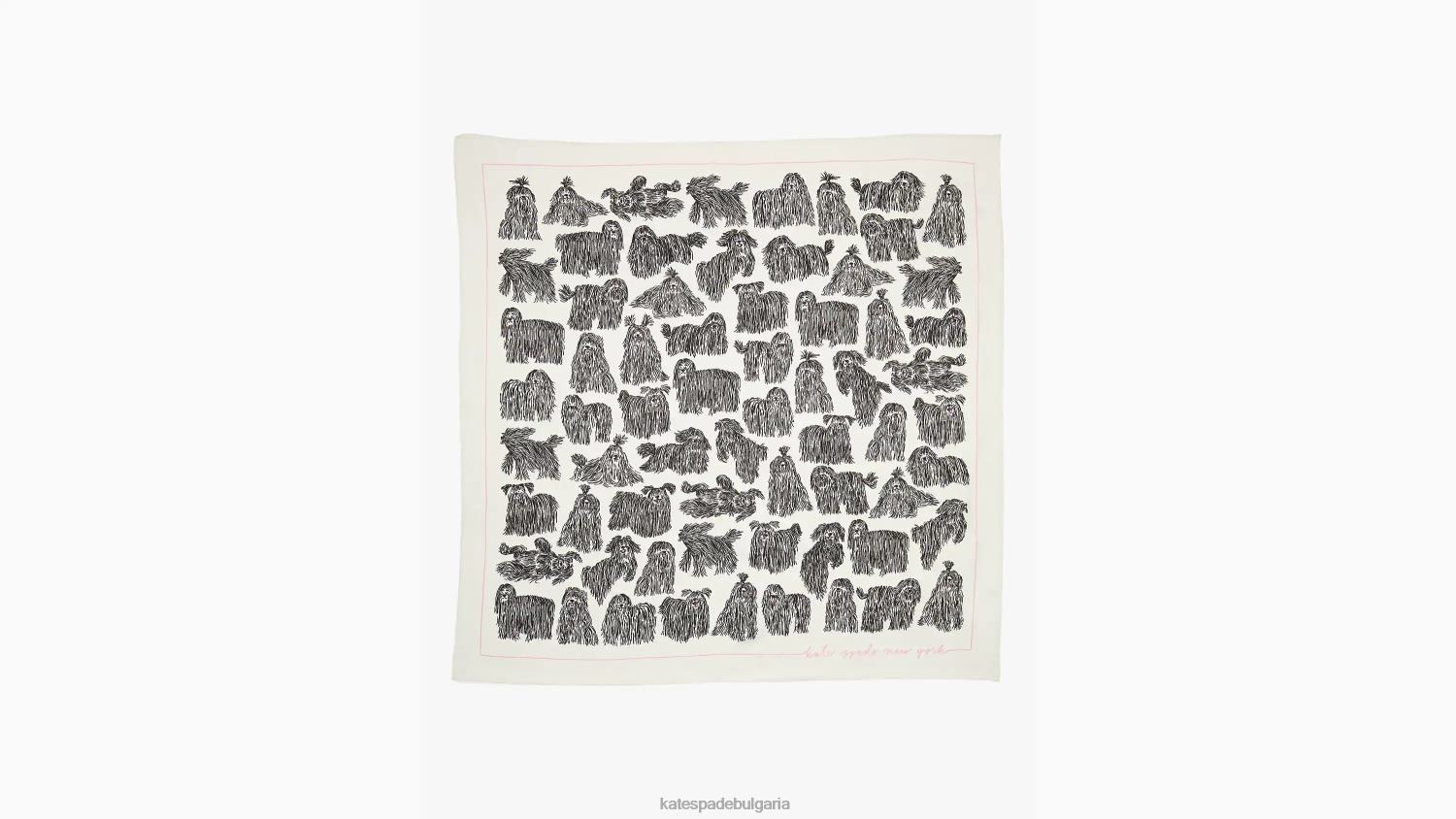 аксесоари Kate Spade най-добрият в шоуто копринен квадратен шал черно/кремаво Жени 2N00B1347