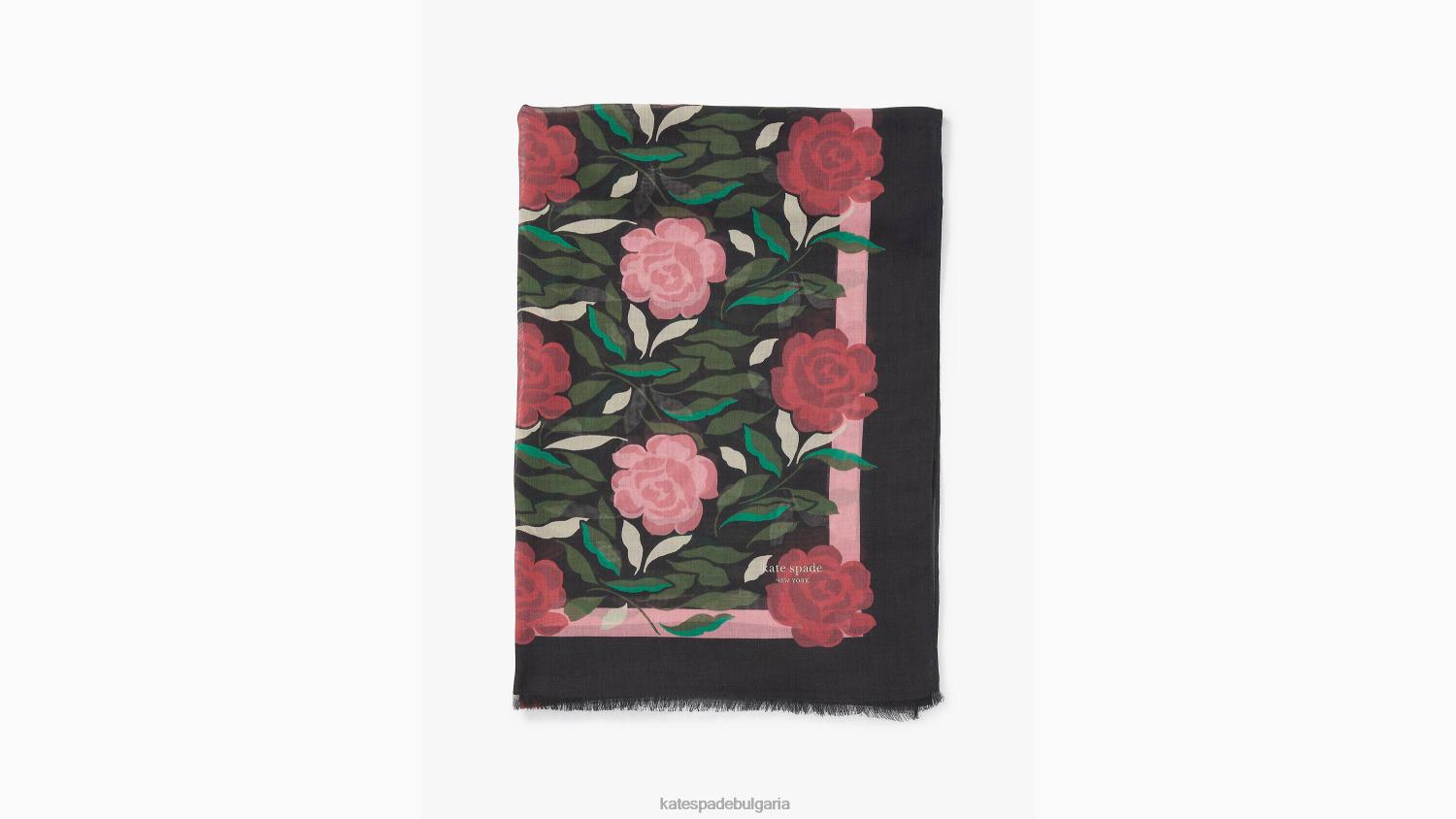 аксесоари Kate Spade розова градина продълговат шал черен Жени 2N00B1460