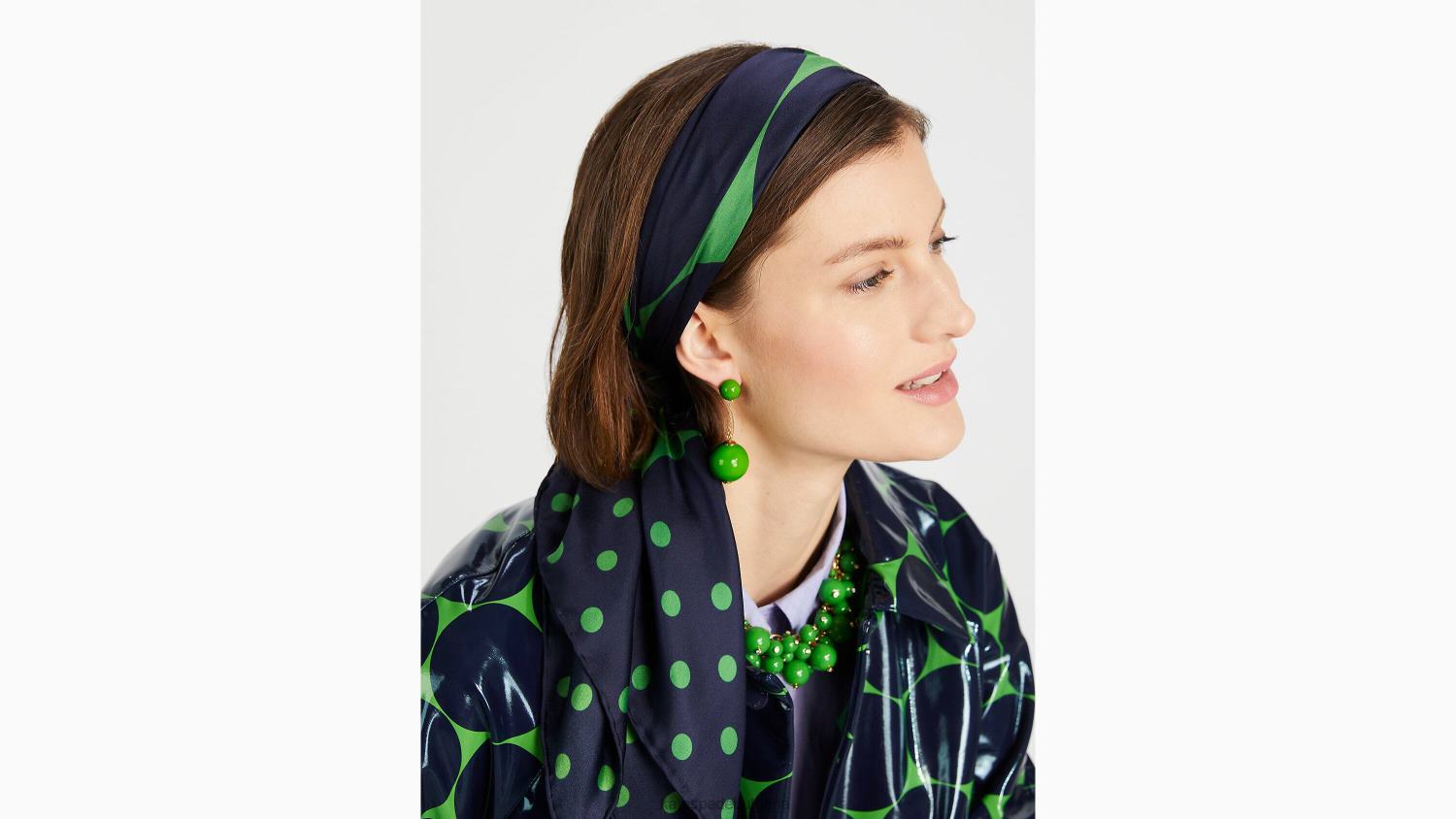 аксесоари Kate Spade копринен квадратен шал Joy Dot сако синьо Жени 2N00B1456