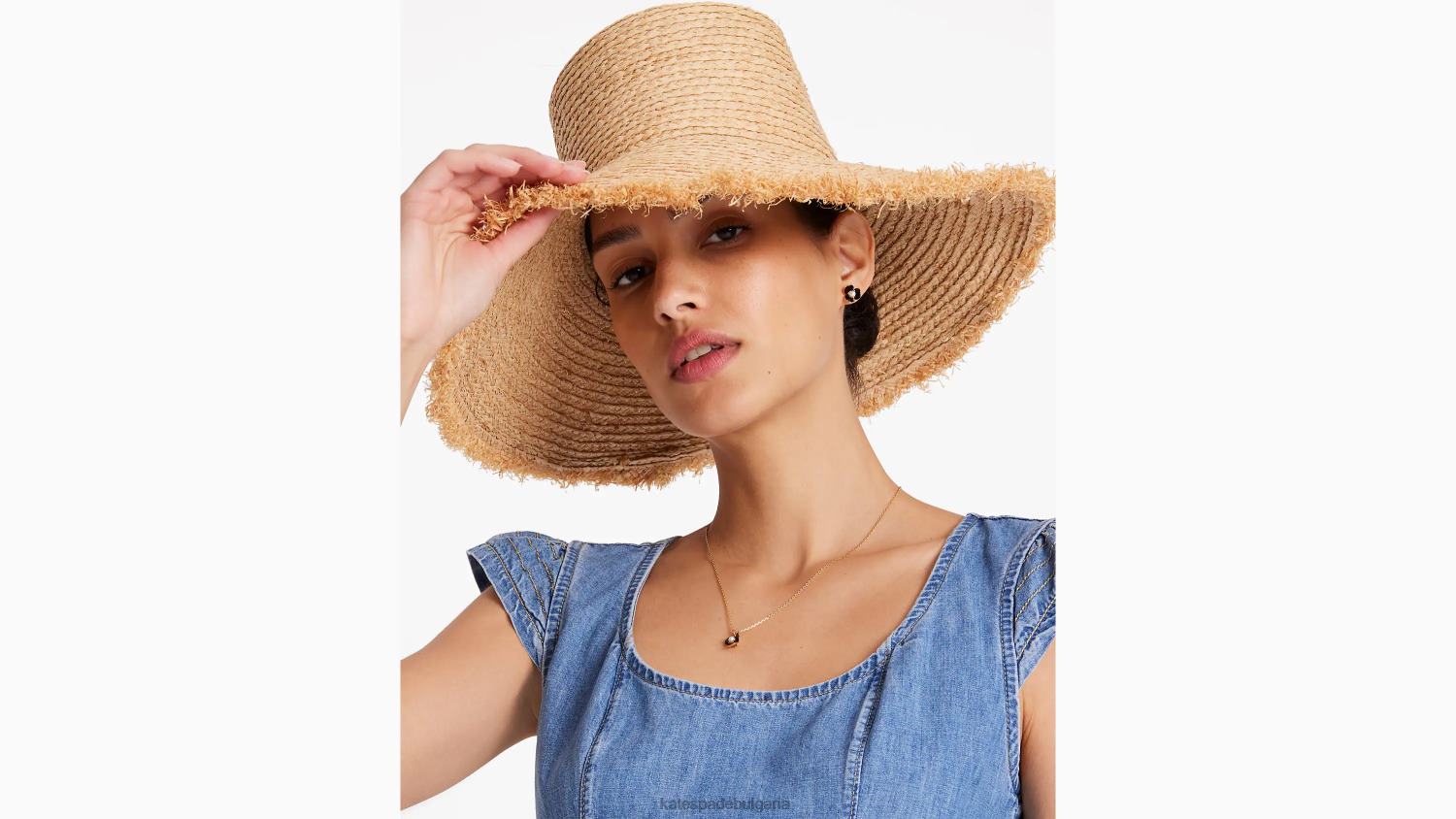 аксесоари Kate Spade сламена кофа с ресни естествено Жени 2N00B1256