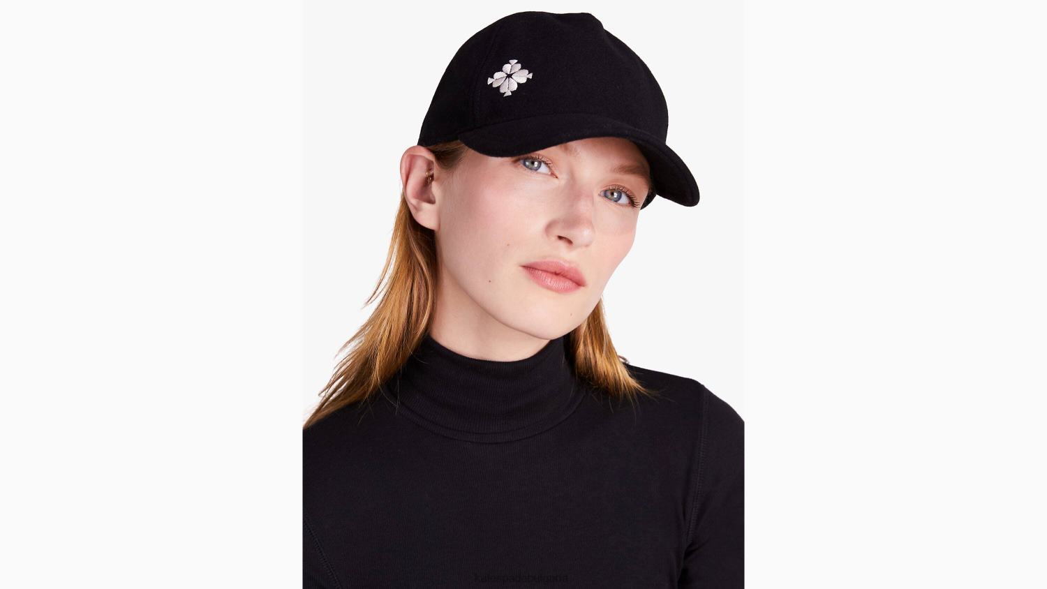 аксесоари Kate Spade вълнена бейзболна шапка с цветя черен Жени 2N00B1355