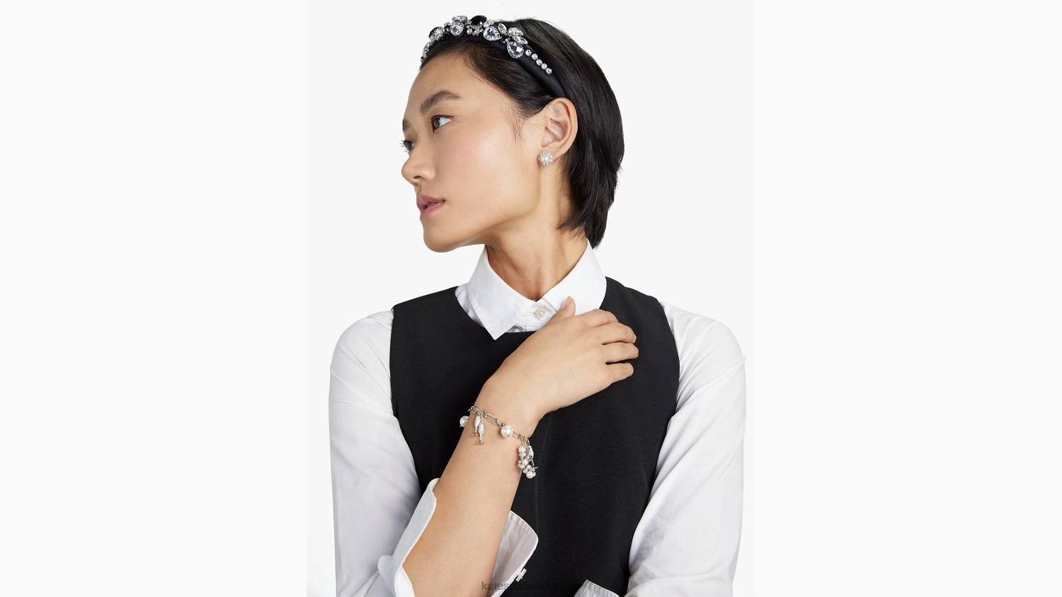 аксесоари Kate Spade тънка лента за глава, украсена с кристали черен Жени 2N00B1440