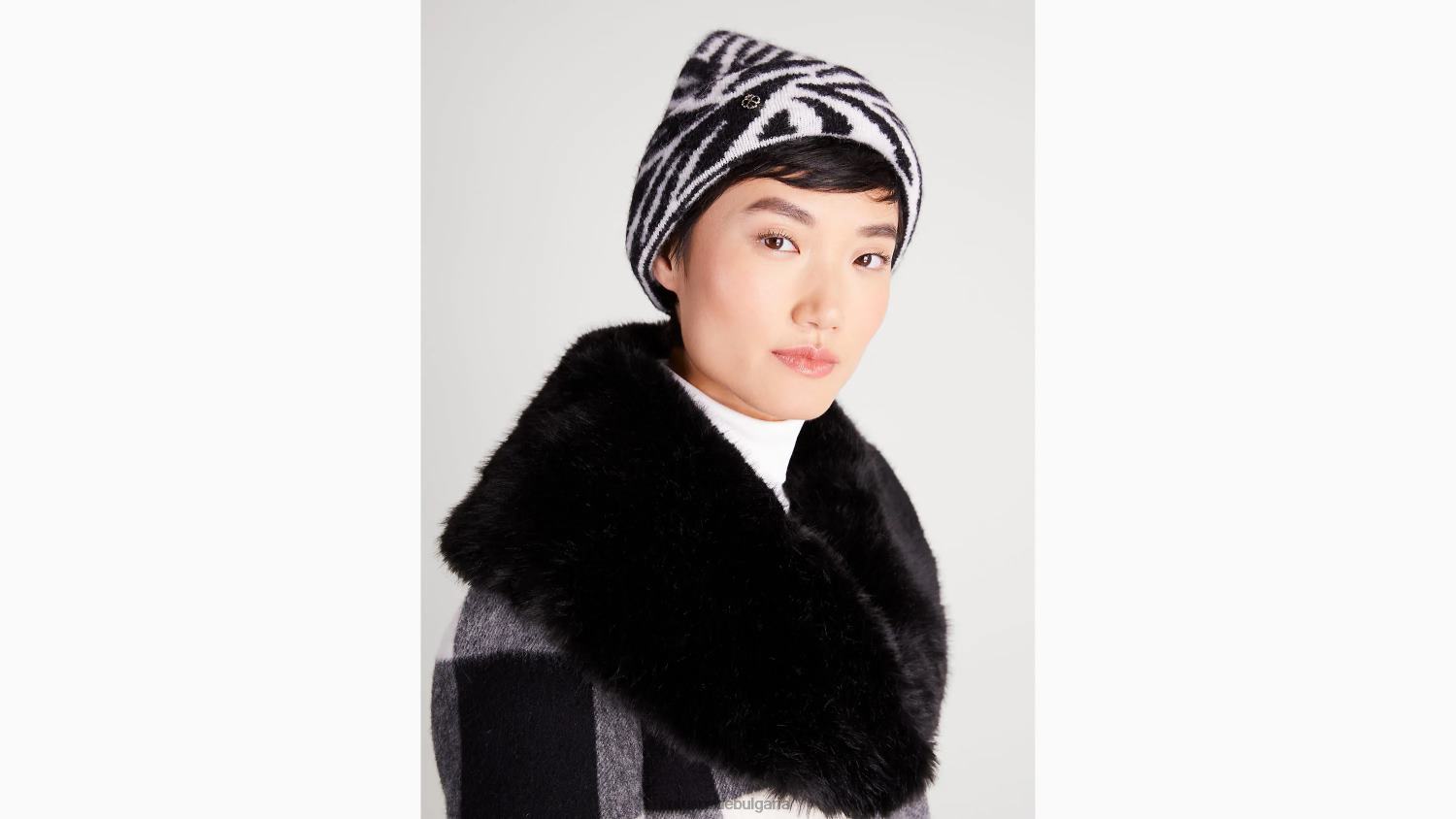аксесоари Kate Spade зебра шапка черен Жени 2N00B1463