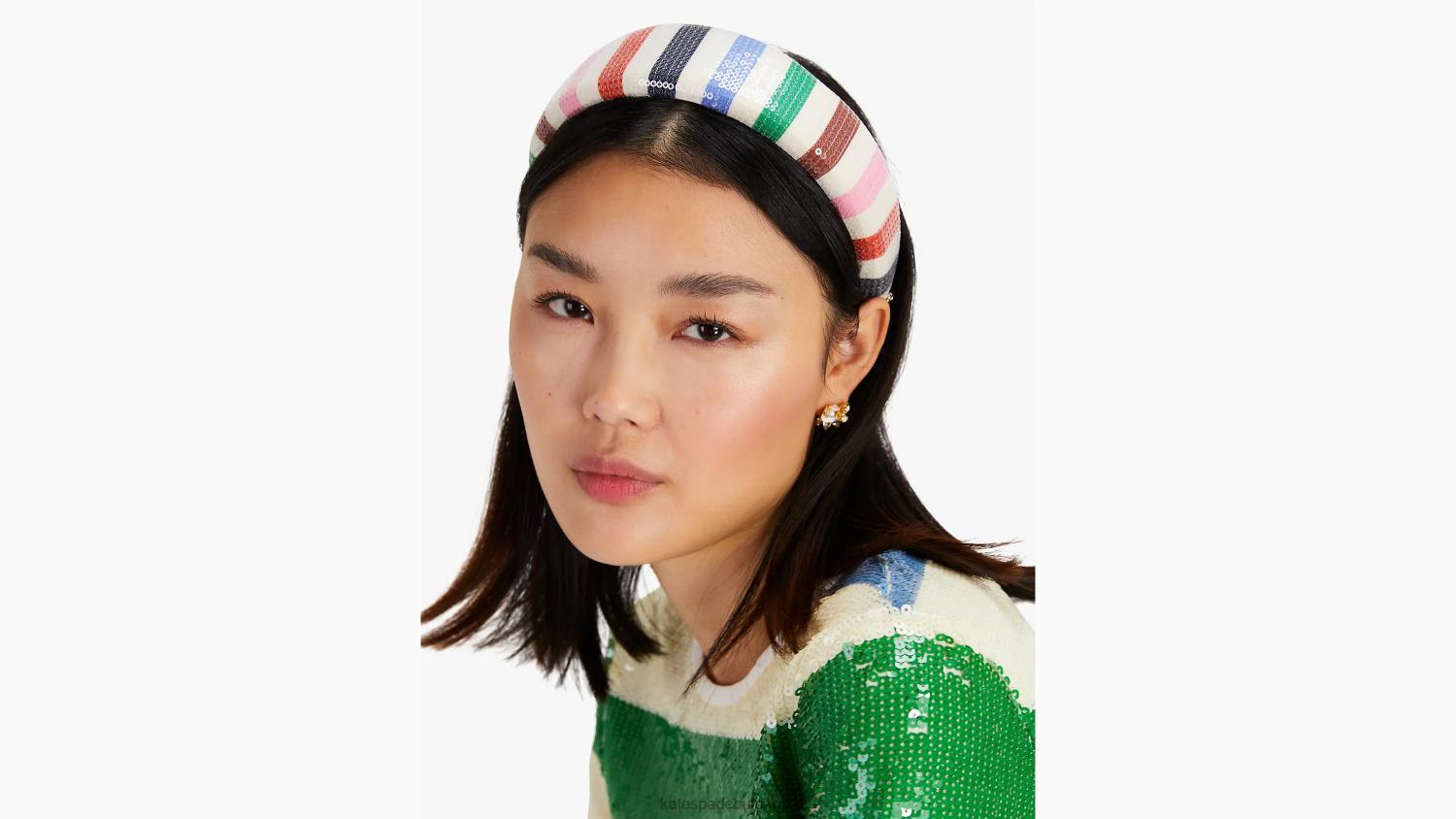 аксесоари Kate Spade приключенска лента за глава с пайети крем mlti Жени 2N00B1400