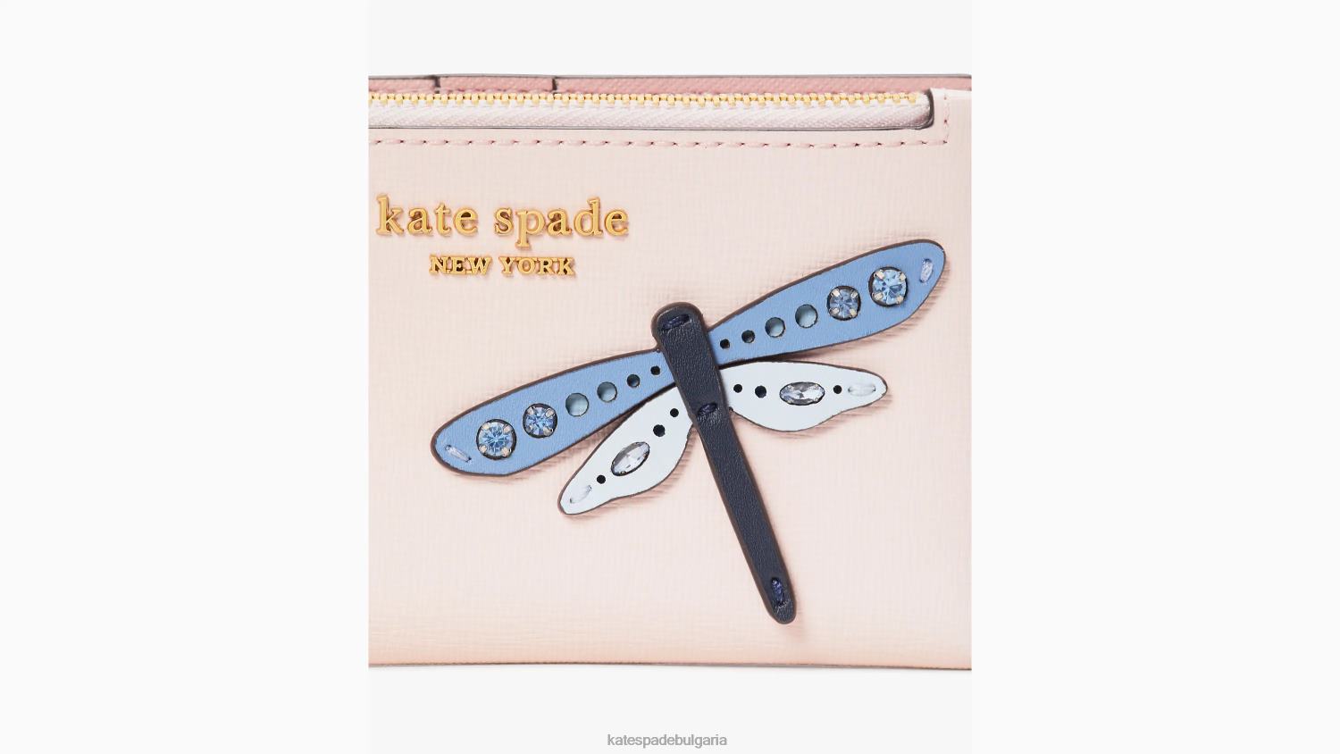 аксесоари Kate Spade малък тънък портфейл с двойно сгъване, украсен с водни кончета сутрин плаж мулти Жени 2N00B357