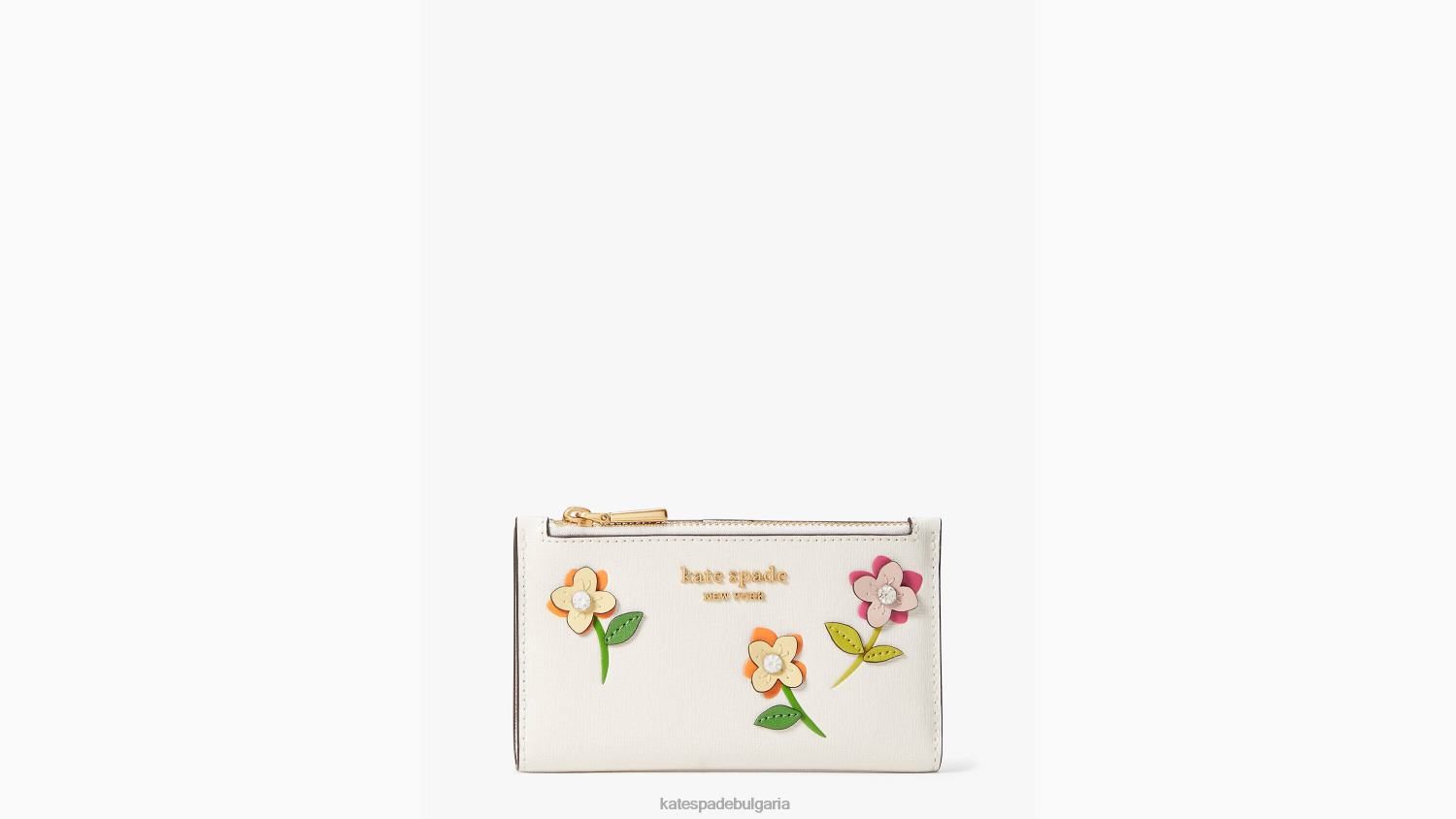 аксесоари Kate Spade in bloom flower малък тънък портфейл с двойно сгъване крем мулти Жени 2N00B375