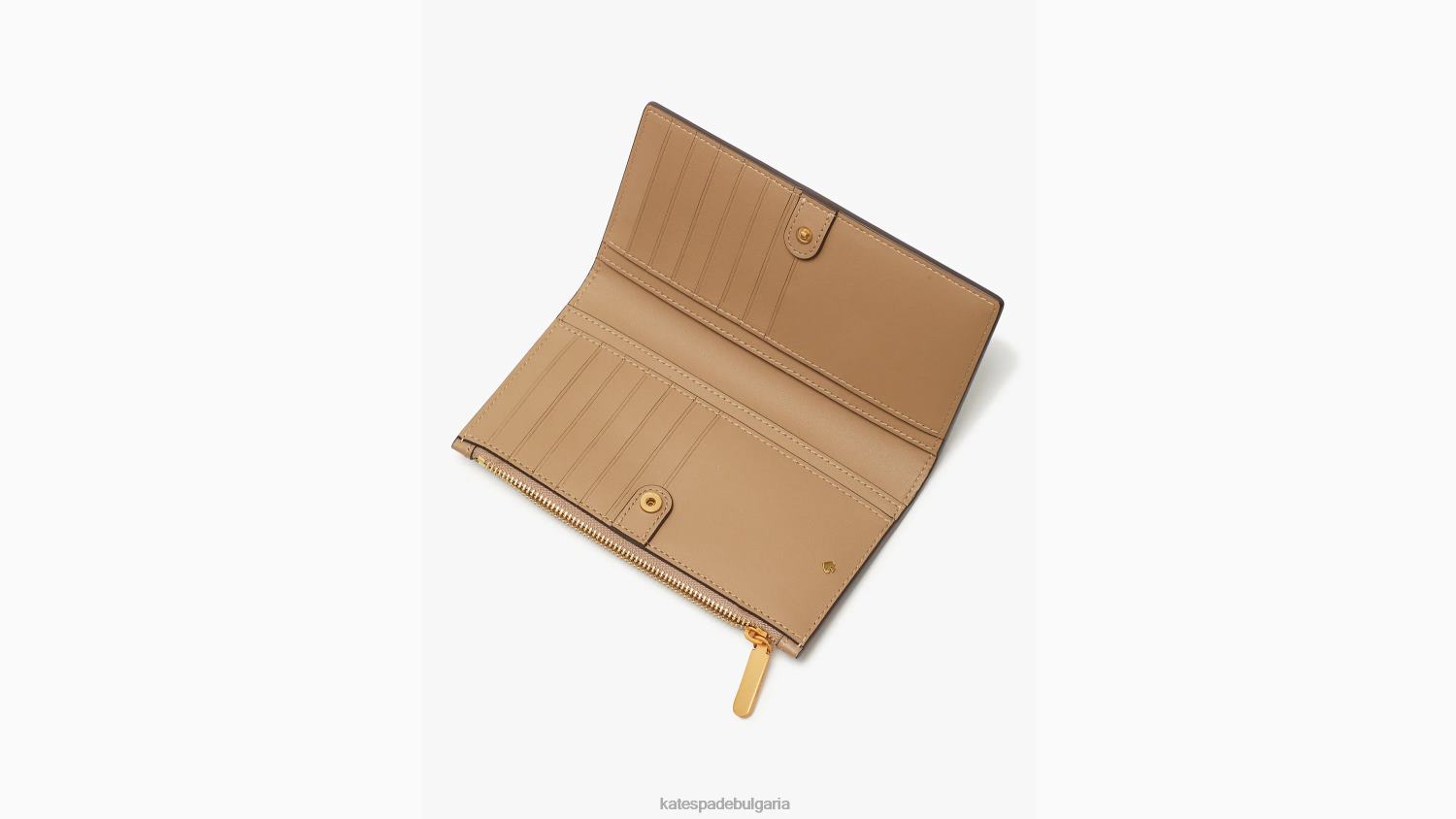 аксесоари Kate Spade тънък портфейл с цветен жакард и цип естествен мулти Жени 2N00B367