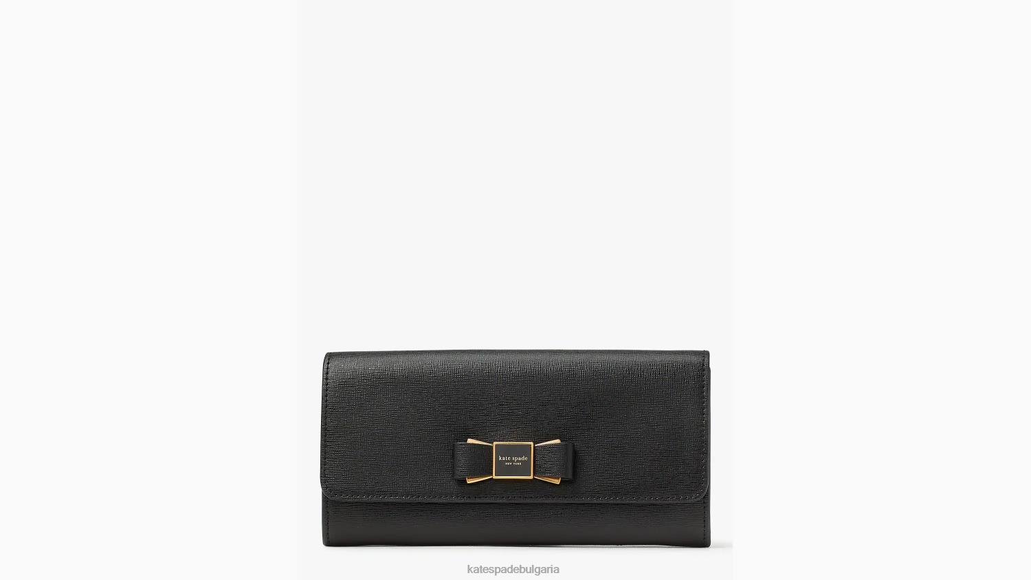 аксесоари Kate Spade континентален портфейл с капаци и украсени лък на Морган черен Жени 2N00B389