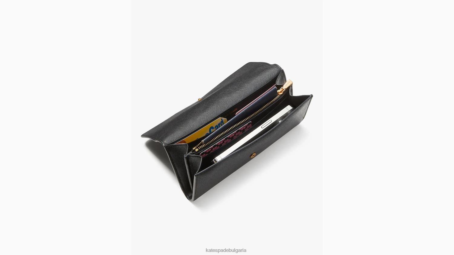 аксесоари Kate Spade континентален портфейл с капаци и украсени лък на Морган черен Жени 2N00B389