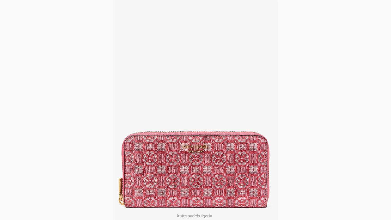 аксесоари Kate Spade континентален портфейл с цип и покритие от плат с цветен монограм сладко от малини мулти Жени 2N00B429