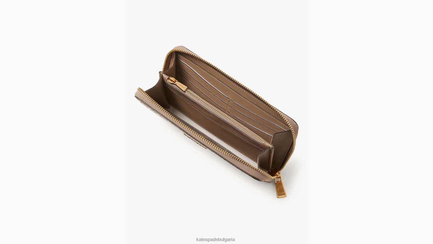 аксесоари Kate Spade континентален портфейл с цип и покритие от плат с цветен монограм естествен мулти Жени 2N00B430