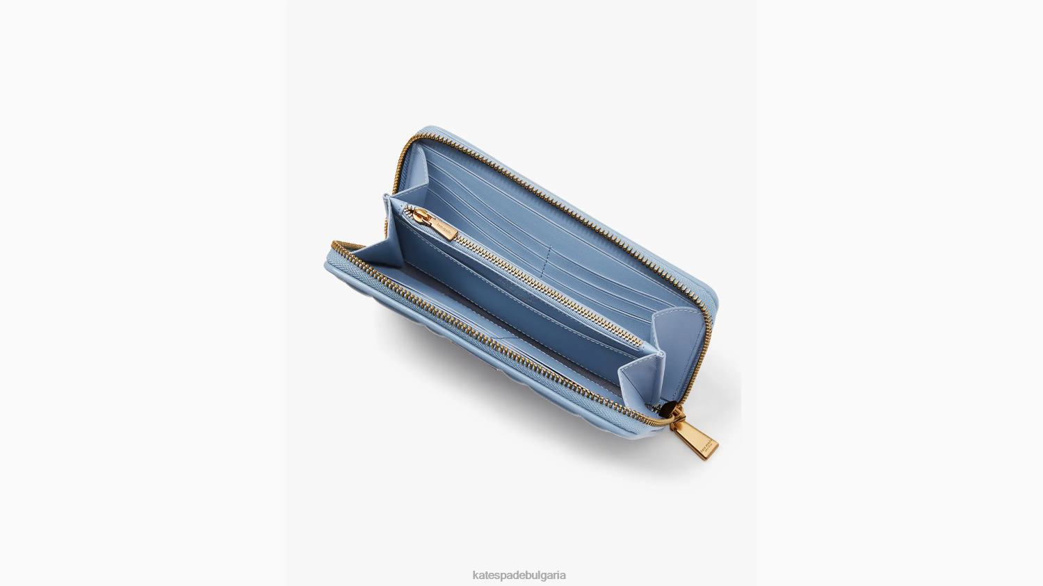 аксесоари Kate Spade ватиран континентален портфейл с цип evelyn манта синьо Жени 2N00B395