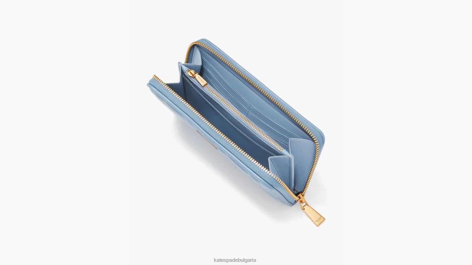 аксесоари Kate Spade ватиран континентален портфейл с цип evelyn манта синьо Жени 2N00B395