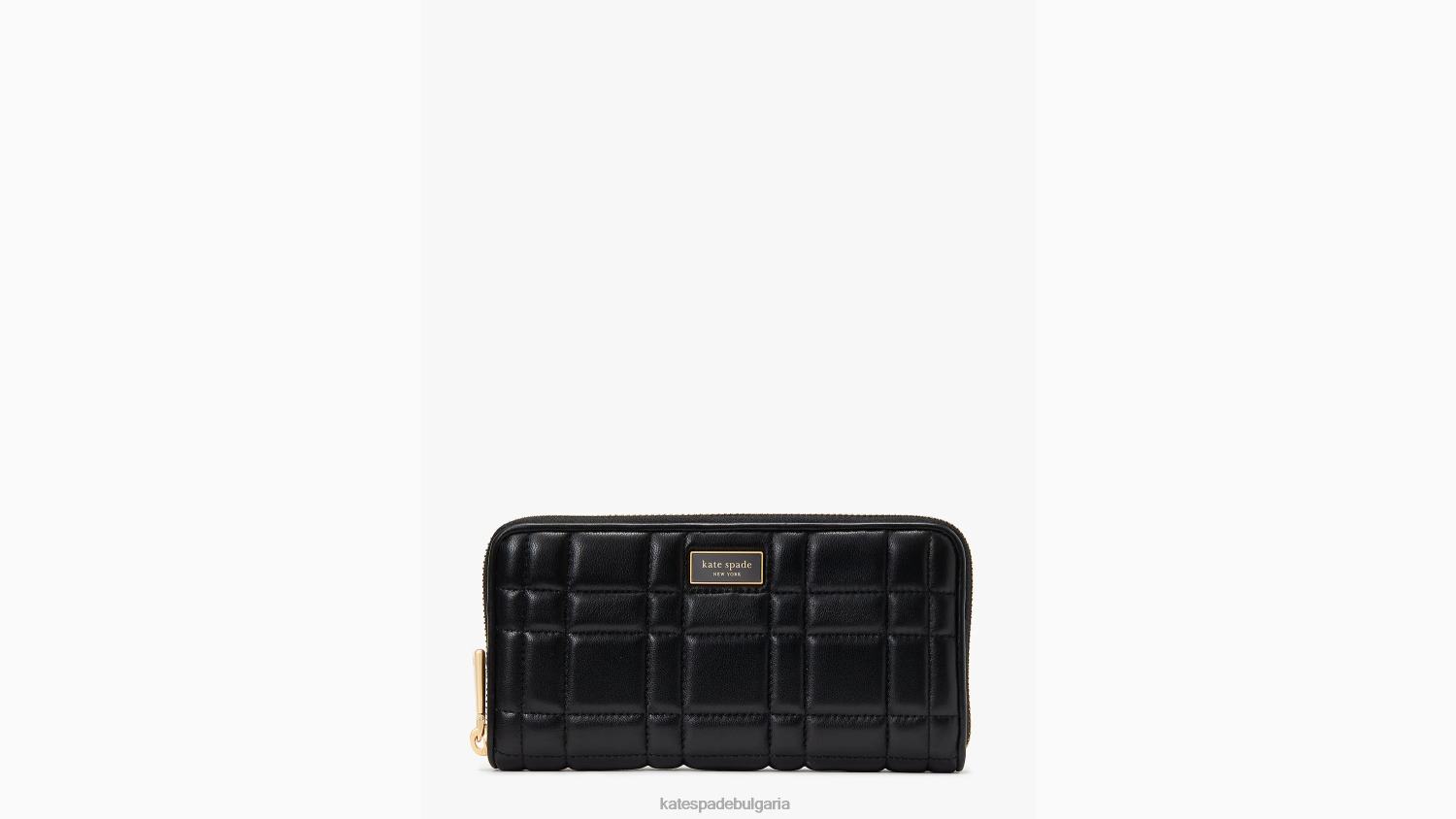 аксесоари Kate Spade ватиран континентален портфейл с цип evelyn черен Жени 2N00B396